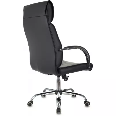 Кресло руководителя Бюрократ T-8010SL черный экокожа крестов. металл хром