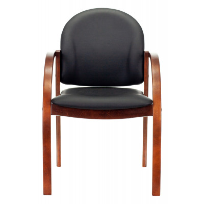 Стул Бюрократ Джуно черный экокожа на ножках дерево