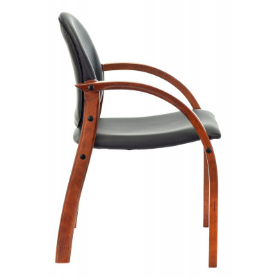 Стул Бюрократ Джуно черный экокожа на ножках дерево