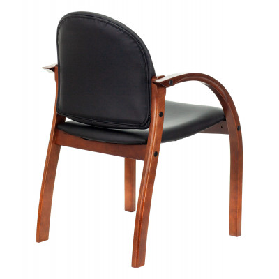 Стул Бюрократ Джуно черный экокожа на ножках дерево