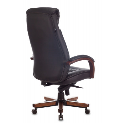 Кресло руководителя Бюрократ T-9924WALNUT черный кожа крестов. металл/дерево