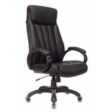 Кресло руководителя Бюрократ T-9922N черный экокожа крестов. пластик