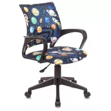 Кресло детское Бюрократ BUROKIDS 1 темно-синий космонавт крестов. пластик