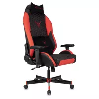 Кресло игровое Knight Neon черный/красный соты экокожа с подголов. крестов. металл