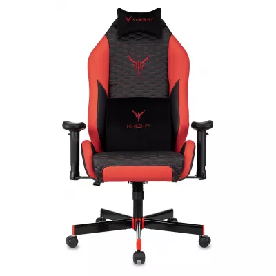 Кресло игровое Knight Neon черный/красный соты экокожа с подголов. крестов. металл
