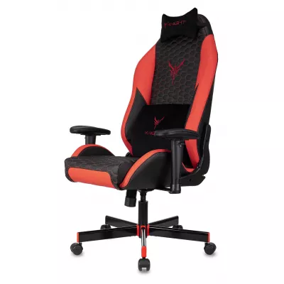 Кресло игровое Knight Neon черный/красный соты экокожа с подголов. крестов. металл