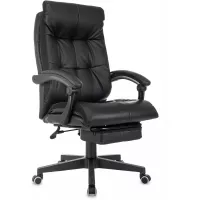Кресло руководителя Бюрократ CH-824MSG-BF черный ткань/эко.кожа крестов. пластик подст.для ног