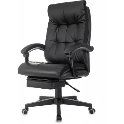 Кресло руководителя Бюрократ CH-824MSG-BF черный ткань/эко.кожа крестов. пластик подст.для ног