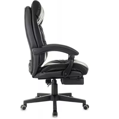 Кресло руководителя Бюрократ CH-824MSG-BF черный ткань/эко.кожа крестов. пластик подст.для ног