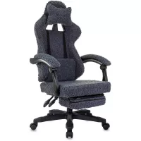 Кресло игровое Knight Lord/F темно-синий экомех крестов. пластик подст.для ног