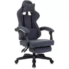 Кресло игровое Knight Lord/F темно-синий экомех крестов. пластик подст.для ног