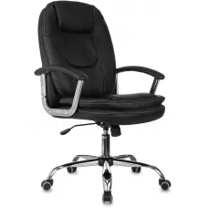 Кресло руководителя Бюрократ CH-868SL черный экокожа крестов. металл хром