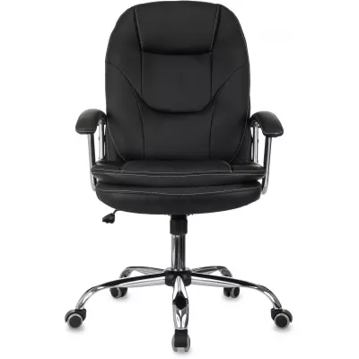 Кресло руководителя Бюрократ CH-868SL черный экокожа крестов. металл хром