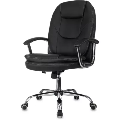 Кресло руководителя Бюрократ CH-868SL черный экокожа крестов. металл хром