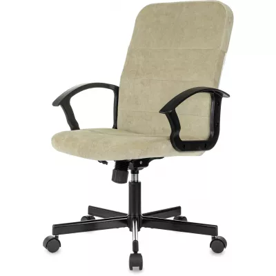 Кресло Бюрократ Triest Fabric песочный Light-21 крестов. металл черный