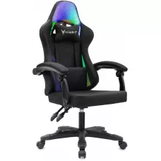 Кресло игровое Knight Wolf RGB черный с подголов. крестов. пластик пластик черный