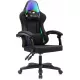Кресло игровое Knight Wolf RGB черный с подголов. крестов. пластик пластик черный