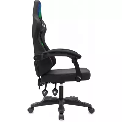 Кресло игровое Knight Wolf RGB черный с подголов. крестов. пластик пластик черный