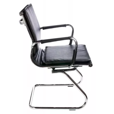 Кресло Бюрократ Ch-993-Low-V черный экокожа низк.спин. полозья металл хром