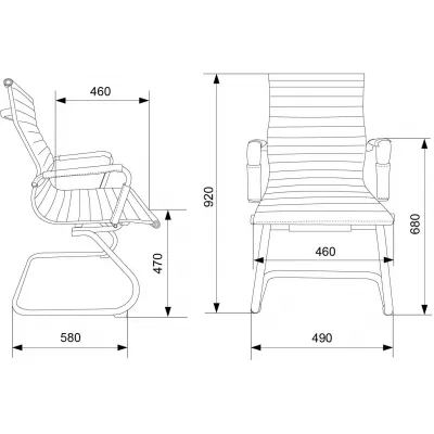 Кресло Бюрократ CH-883-LOW-V слоновая кость экокожа низк.спин. полозья металл хром