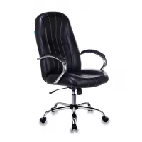 Кресло руководителя Бюрократ T-898SL черный экокожа крестов. металл хром