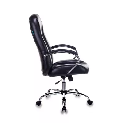 Кресло руководителя Бюрократ T-898SL черный экокожа крестов. металл хром