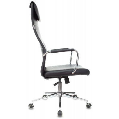 Кресло руководителя Бюрократ KB-9N/ECO черный экокожа с подголов. крестов. металл хром