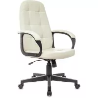 Кресло руководителя Бюрократ CH 002 слоновая кость OR-10 экокожа крестов. пластик