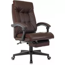 Кресло руководителя Бюрократ CH-824MSG-BF коричневый ткань/эко.кожа крестов. пластик подст.для ног