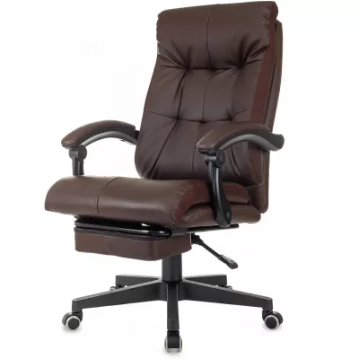 Кресло руководителя Бюрократ CH-824MSG-BF коричневый ткань/эко.кожа крестов. пластик подст.для ног