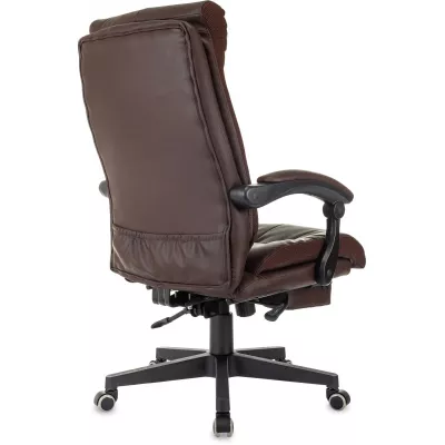 Кресло руководителя Бюрократ CH-824MSG-BF коричневый ткань/эко.кожа крестов. пластик подст.для ног