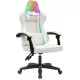 Кресло игровое Knight Wolf RGB белый экокожа/сетка с подголов. крестов. пластик