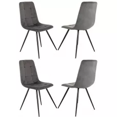 Стул для дома Бюрократ CH-K1_4 комплект 4шт т.серый Holland 18 металл черный на ножках (CH-K1_1/HL18_4)