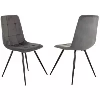Стул для дома Бюрократ CH-K1_2 комплект 2шт т.серый Holland 18 металл черный на ножках (CH-K1_1/HL18_2)