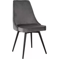 Стул для дома Бюрократ CH-K4_SP с повор.мех. т.серый Holland 18 металл черный на ножках (CH-K4_1/SP/HL18)