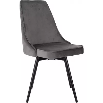 Стул для дома Бюрократ CH-K4_SP с повор.мех. т.серый Holland 18 металл черный на ножках (CH-K4_1/SP/HL18)