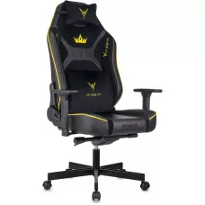 Кресло игровое Knight Ronin черный искусственная замша крестов. металл