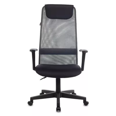 Кресло руководителя Бюрократ KB-8 темно-серый TW-04 TW-12 сетка/ткань с подголов. крестов. пластик