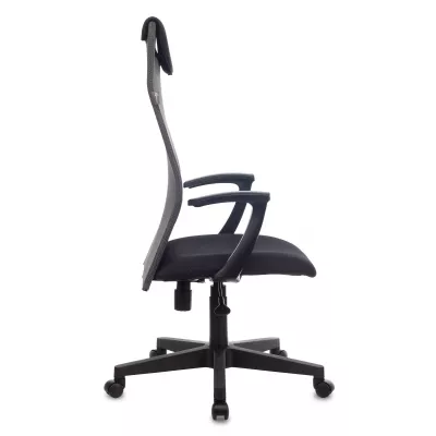 Кресло руководителя Бюрократ KB-8 темно-серый TW-04 TW-12 сетка/ткань с подголов. крестов. пластик