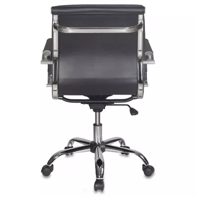 Кресло руководителя Бюрократ Ch-993-Low черный экокожа низк.спин. крестов. металл хром