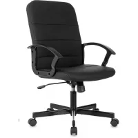 Кресло Бюрократ Triest черный экокожа крестов. металл черный