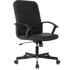 Кресло Бюрократ Triest черный экокожа крестов. металл черный