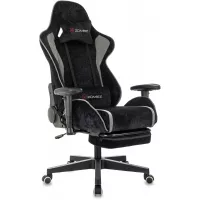 Кресло игровое Zombie Drift/F черный/серый крестов. пластик подст.для ног