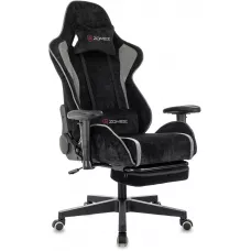 Кресло игровое Zombie Drift/F черный/серый крестов. пластик подст.для ног