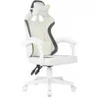 Кресло игровое Knight Wolf WH молочный/серый крестов. пластик пластик белый