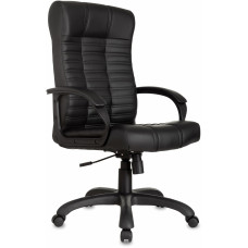 Кресло руководителя Бюрократ KB-10 черный экокожа крестов. пластик