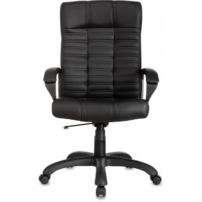 Кресло руководителя Бюрократ KB-10 черный экокожа крестов. пластик