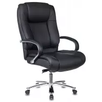 Кресло руководителя Бюрократ T-9925SL черный кожа крестов. металл хром