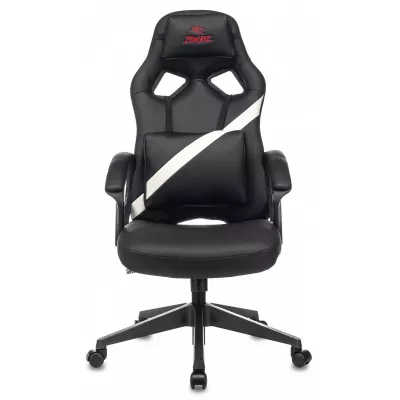 Кресло игровое Zombie Driver черный/белый экокожа с подголов. крестов. пластик