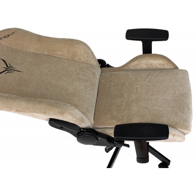 Кресло игровое Knight N1 Fabric бежевый Light-21 с подголов. крестов. металл